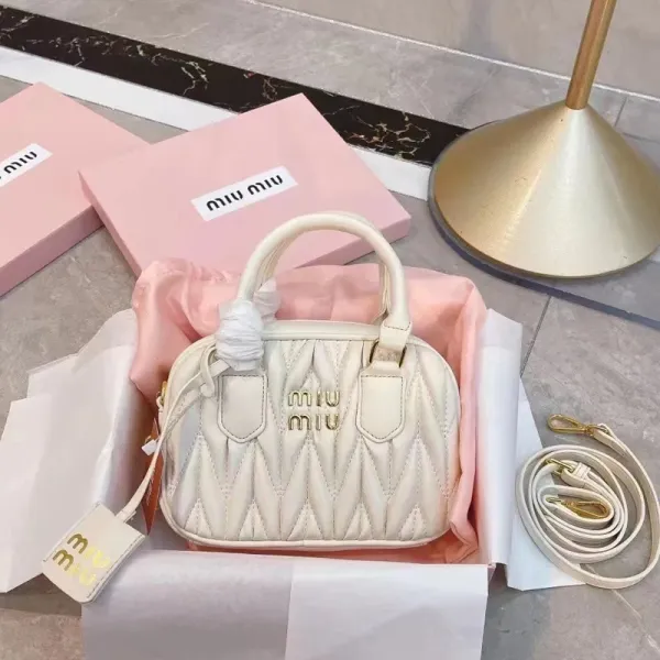 Miu Miu Matelassé Mini Bag Off-White Handbag - 1