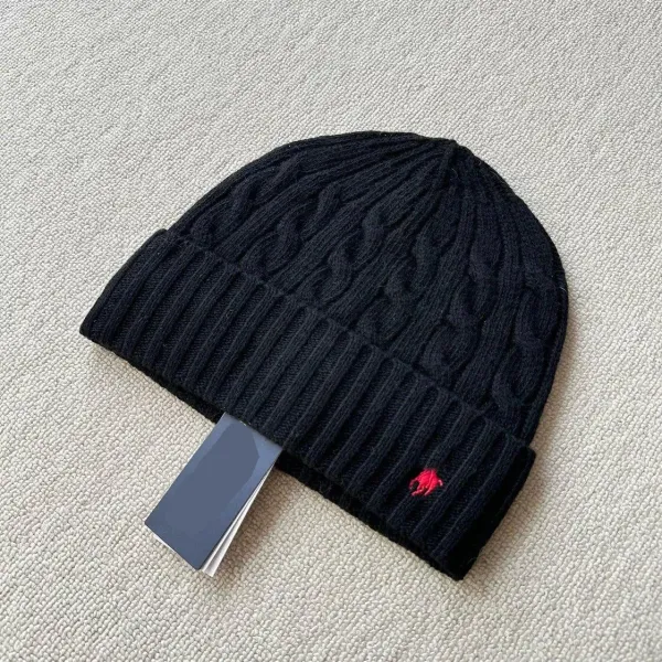 Ralph Lauren Cable Knit Beanie Black - 1
