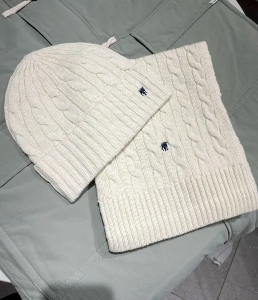 Ralph Lauren Cable Knit Beanie Ivory Beanie - 29