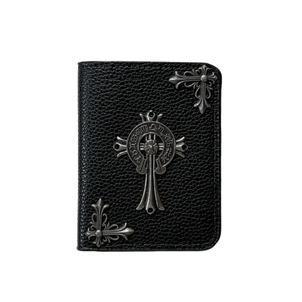 Chrome Hearts Cross Logo Cardholder Black Leather Card Holder - 16