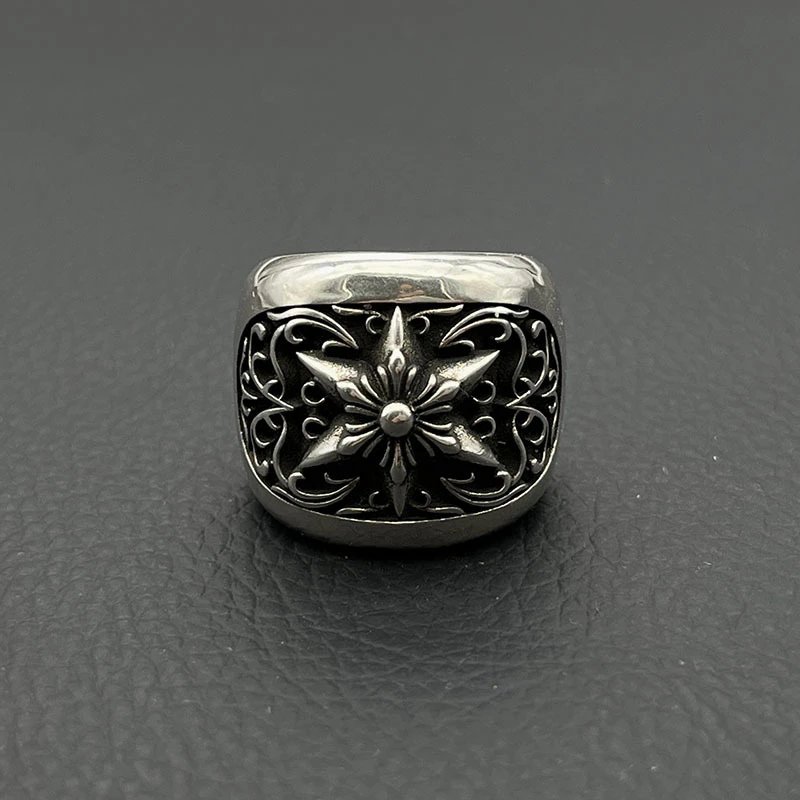 Chrome Hearts Square Ring Silver Jewelry - 50