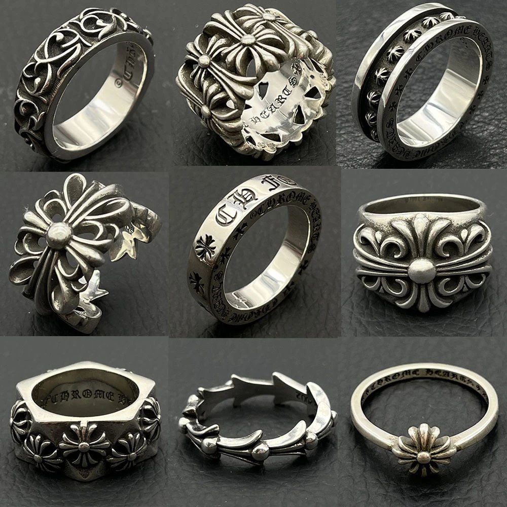 Chrome Hearts Vintage Eternal Heart Ring - Graveyard Iris, Boy Scout Cross, Floral Vine Classic