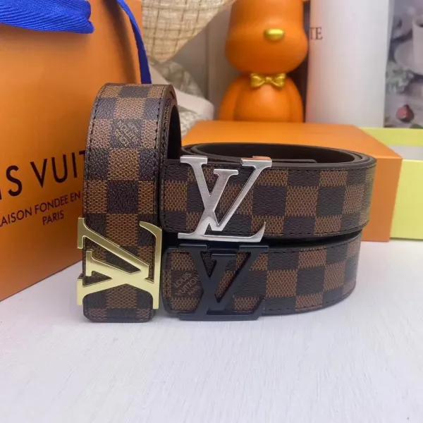 Louis Vuitton Damier Azur Belt with LV Twist Buckle White/Gray Belt - 7