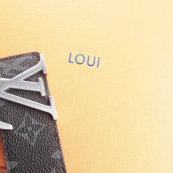 Louis Vuitton LV Initiales Belt Black Monogram Canvas Leather Belt - 1