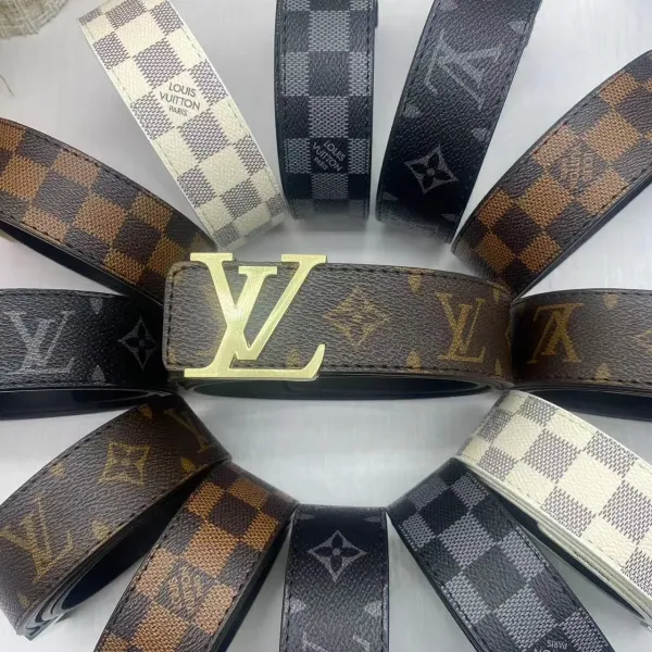 Louis Vuitton Damier Azur Belt with LV Twist Buckle White/Gray Belt - 10
