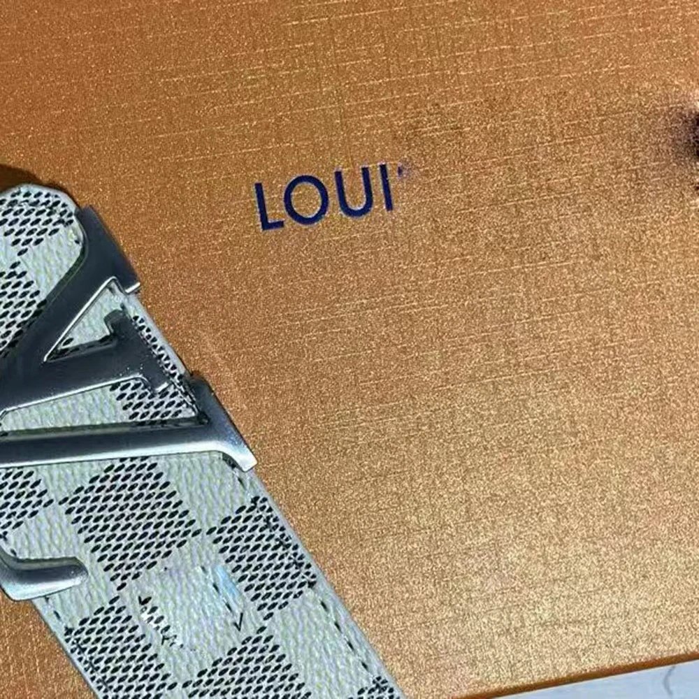 White grid silver buckle