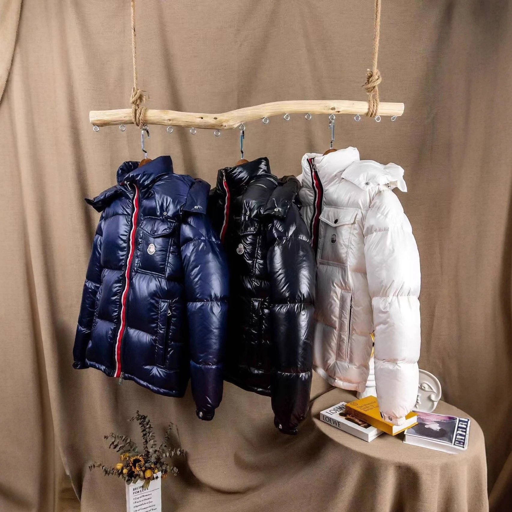 Moncler Tricolor-Trim Hooded Down Jacket [5 styles]