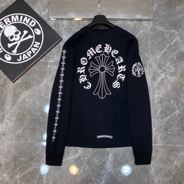 Chrome Hearts Cross Logo Raglan Long-Sleeve T-Shirt Pink and White - 48
