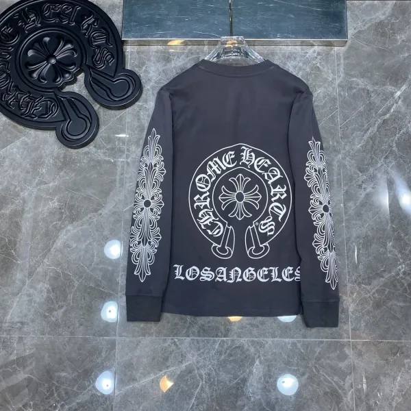Chrome Hearts Cross Logo Raglan Long-Sleeve T-Shirt Pink and White - 6