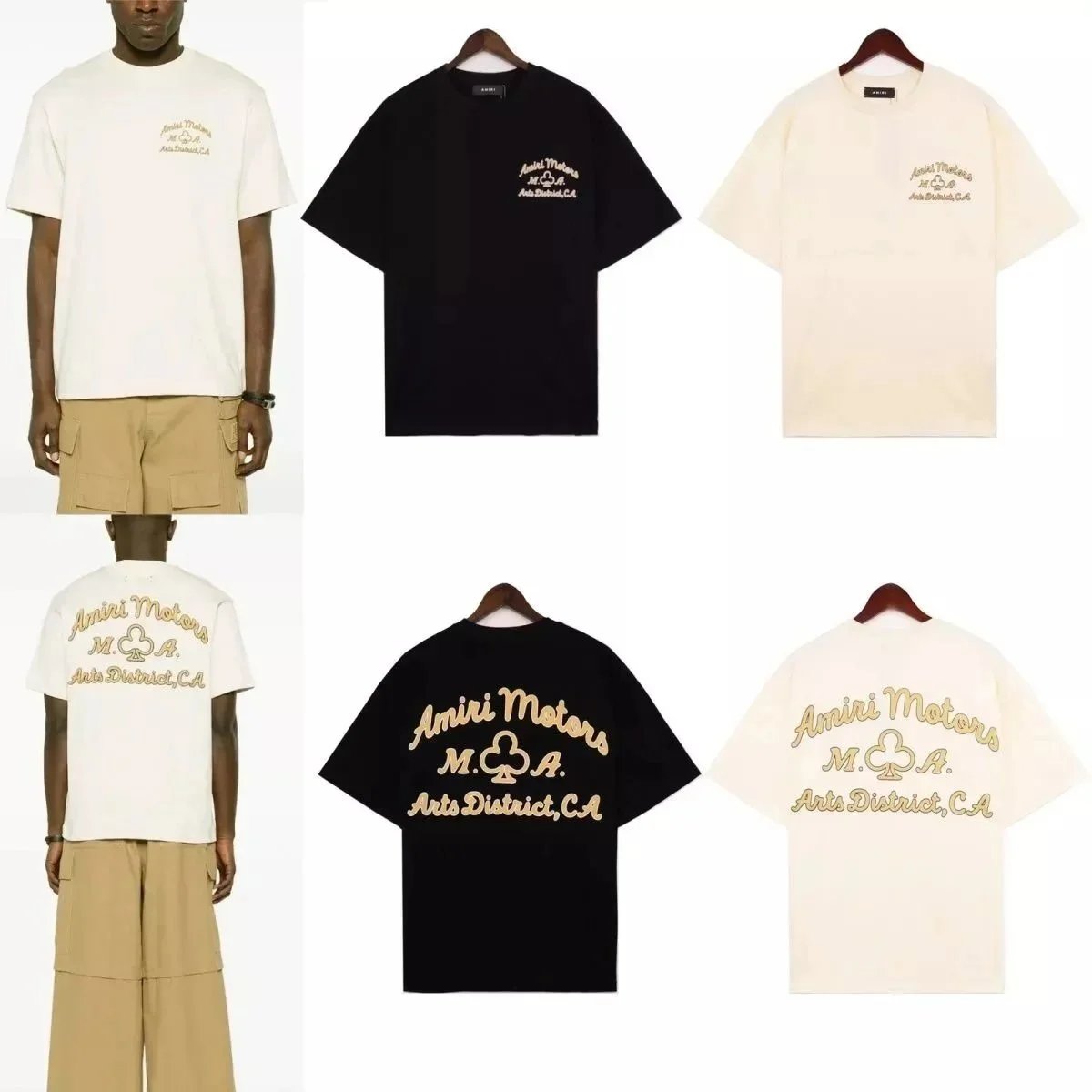 AMI Paris Logo Graphic Beige T-Shirt - 2
