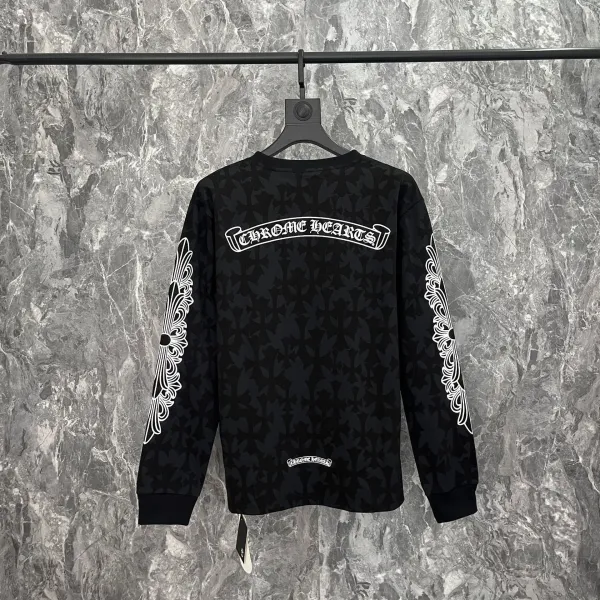 Chrome Hearts Cross Logo Raglan Long-Sleeve T-Shirt Pink and White - 47