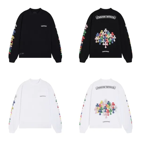 Chrome Hearts Cross Logo Raglan Long-Sleeve T-Shirt Pink and White - 18