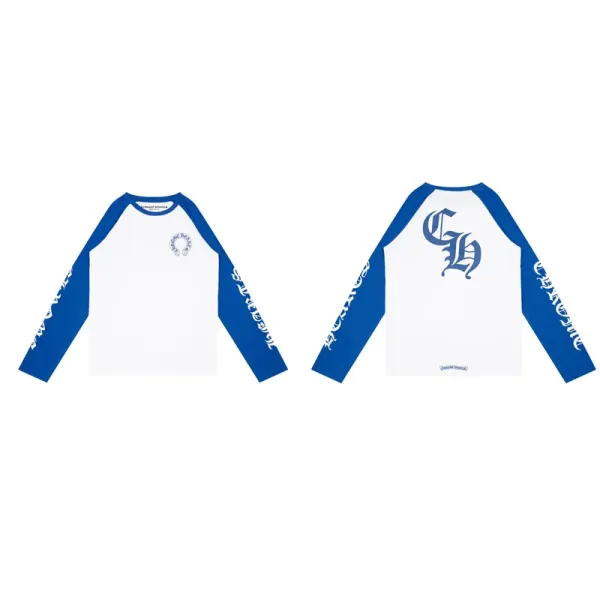 Chrome Hearts Cross Logo Raglan Long-Sleeve T-Shirt Pink and White - 13