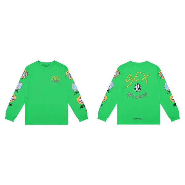 Chrome Hearts Cross Logo Raglan Long-Sleeve T-Shirt Pink and White - 28