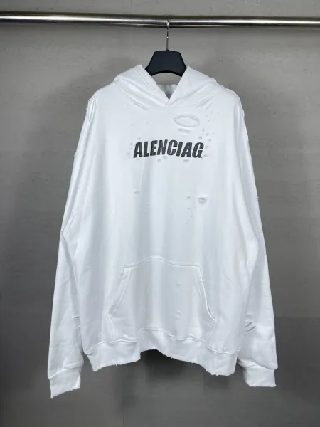 Aleenciag Distressed Logo Hoodie Black/White/Gray/Purple/Navy - 18