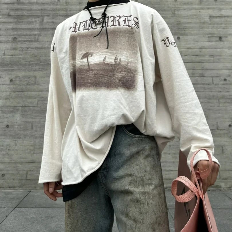 坎肩高街嘻哈男士长袖T恤