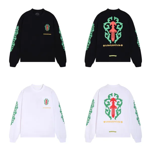 Chrome Hearts Cross Logo Raglan Long-Sleeve T-Shirt Pink and White - 19