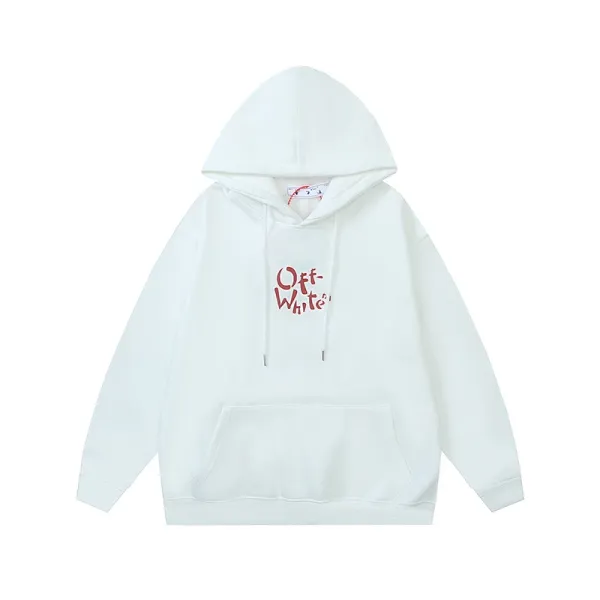Off-White Logo Print White Hoodie - 1