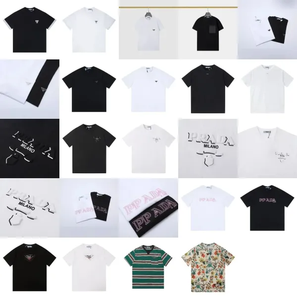Prada Logo Outline Embroidered Black T-Shirt - 10