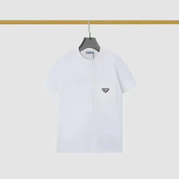 Prada Triangle Logo Pocket T-Shirt White - 1