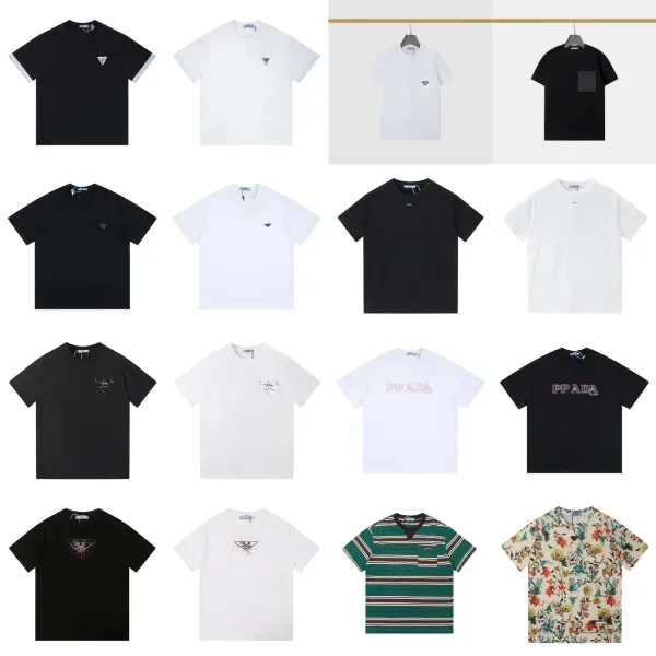 Prada Logo Outline Embroidered Black T-Shirt - 9
