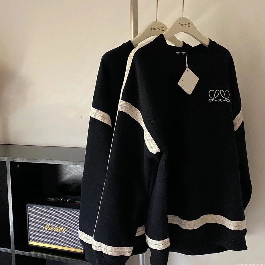 Unisex Color-Block Contrast Drop-Shoulder Fleece Hoodie with High-Low Hem