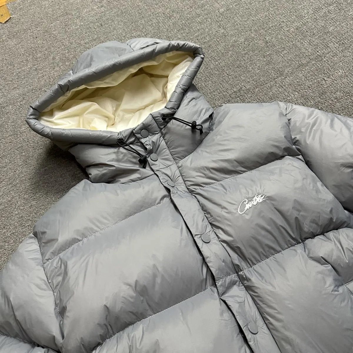 Corteiz Diamond Quilted Bomber Jacket Black - 35