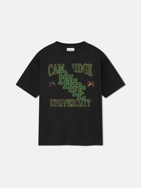 Rhude Cambridge Ridge University Black Graphic T-Shirt - 1