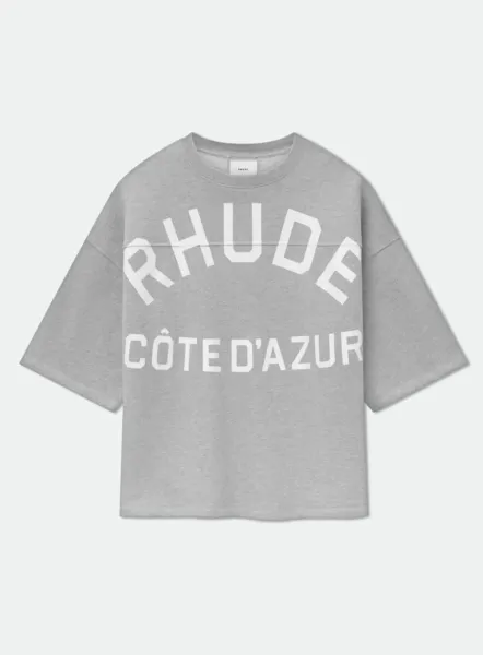 Rhude Côte d'Azur Graphic Oversized T-Shirt Gray - 1