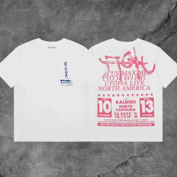 Travis Scott x Circus Maximus Tour Utopia Live North America White T-Shirt - 1