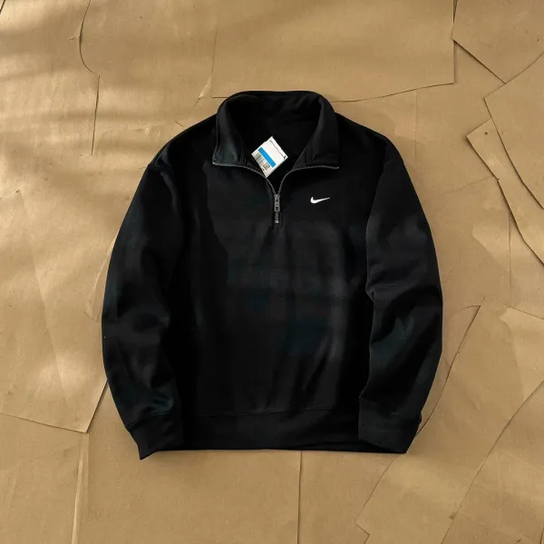 Nike Half-Zip Pullover Black Sweatshirt Hoodie - 4