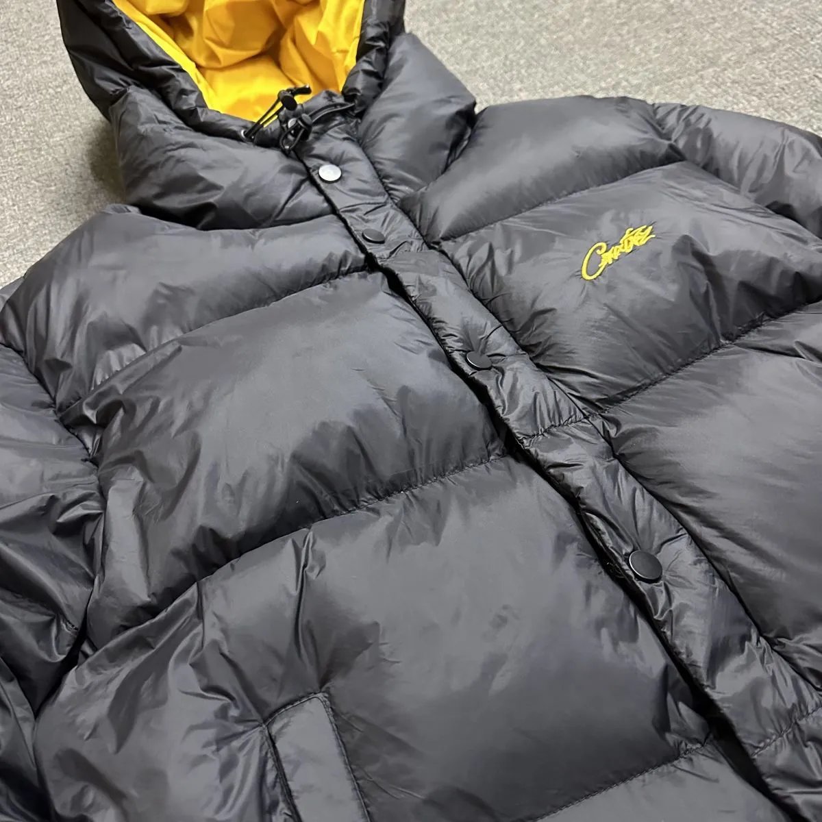 Corteiz Diamond Quilted Bomber Jacket Black - 14