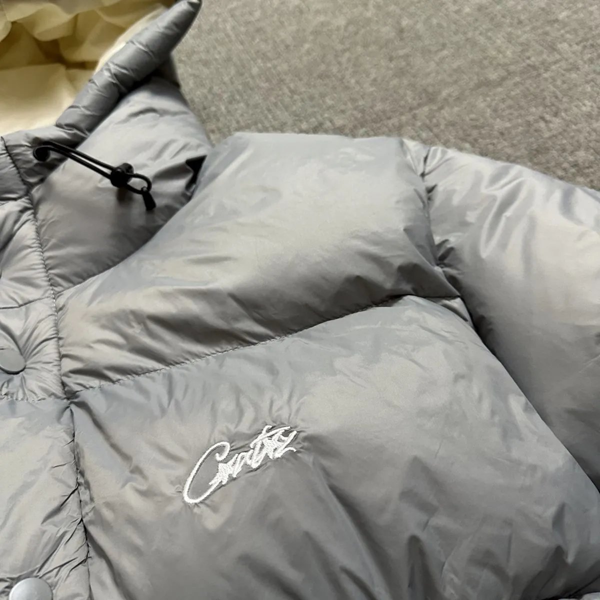 Corteiz Diamond Quilted Bomber Jacket Black - 33