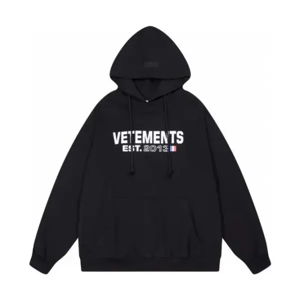 Vetements Est. 2013 Logo Hoodie Black - 1