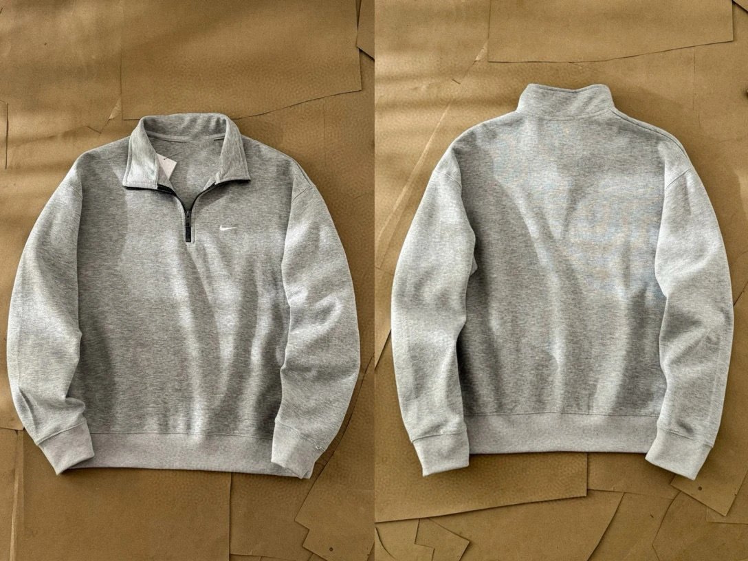 Nike Quarter-Zip Pullover Gray Sweatshirt Hoodie
