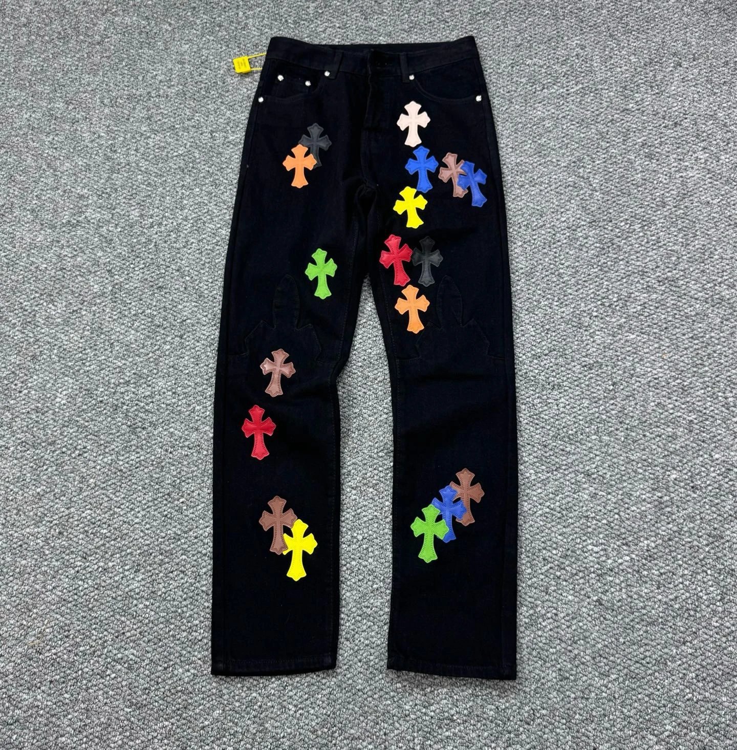 Chrome Hearts Cross-Embellished Black Distressed Jeans - 29