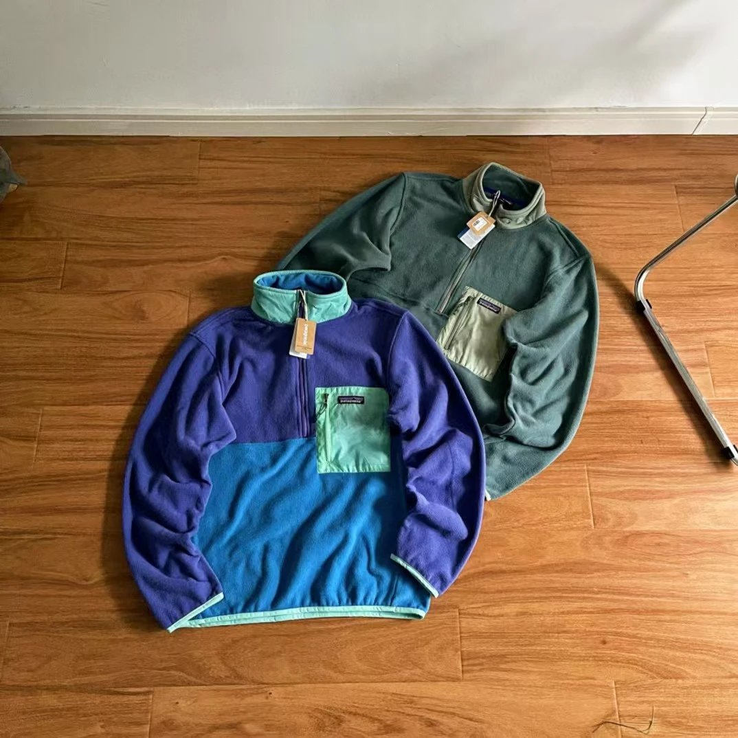 Patagonia Better Sweater Fleece Jacket Navy and Camel Half-Zip - 6