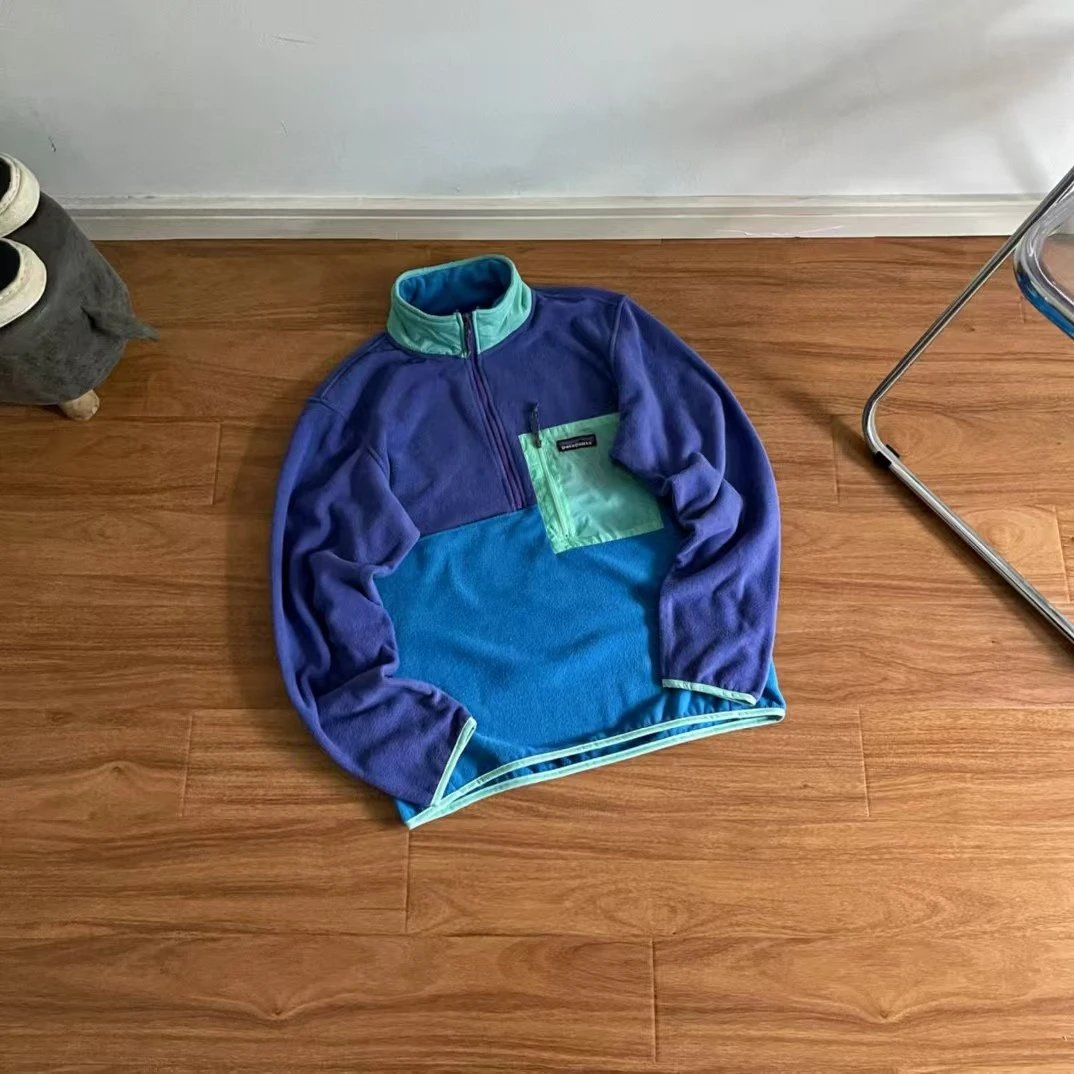 Patagonia Better Sweater Fleece Jacket Navy and Camel Half-Zip - 12