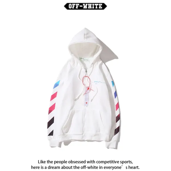 Off-White Diag Arrow Print White Hoodie - 18