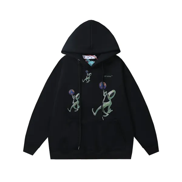 Off-White Alien Print Hoodie Black - 1