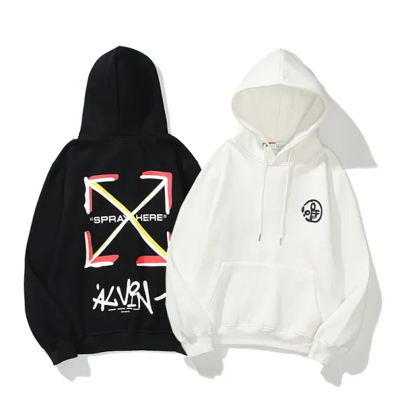 Off-White Diag Arrow Print White Hoodie - 30