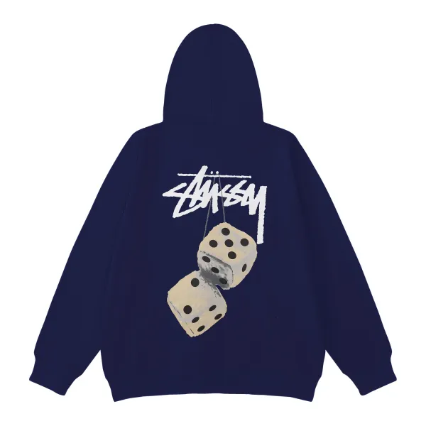 Stussy Dice Print Hoodie Navy - 1
