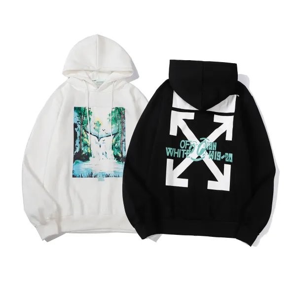 Off-White Diag Arrow Print White Hoodie - 38