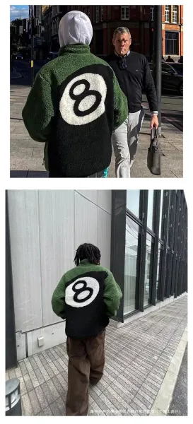 Off-White 8-Ball Fleece Jacket Beige and Black Outerwear - 10
