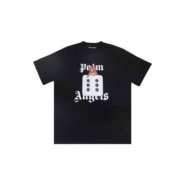 Palm Angels Dice Print Black T-Shirt - 1