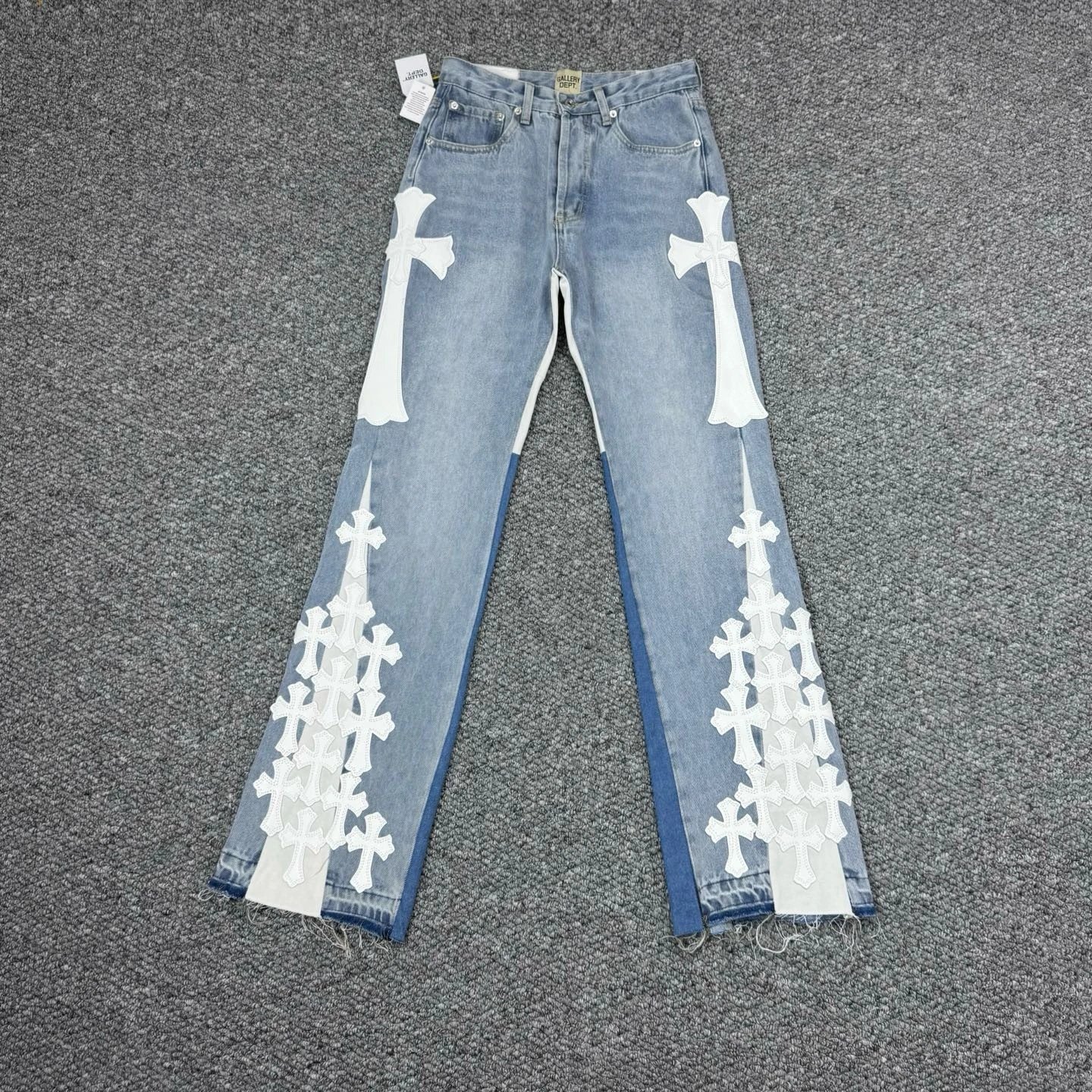 Chrome Hearts Cross-Embellished Black Distressed Jeans - 36