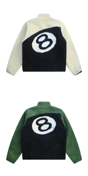 Off-White 8-Ball Fleece Jacket Beige and Black Outerwear - 14