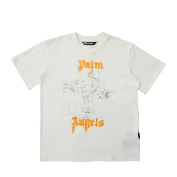 Palm Angels Angel Print Off-White T-Shirt - 1