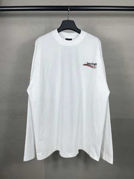 Balenciaga Logo Wave T-Shirt White - 1