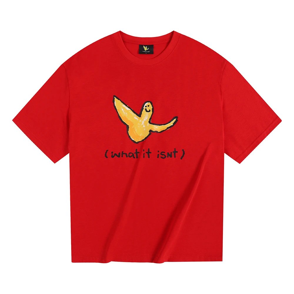 Embroidered Printed Round Neck Couple Short Sleeve T-Shirt photo 4